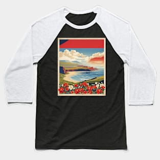 Wales England Vintage Travel Tourism Poster Art Baseball T-Shirt